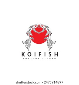 Fish koi logo and symbol vector image	