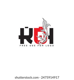 Fish koi logo and symbol vector image	