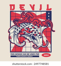 Fish koi logo and symbol vector image	
