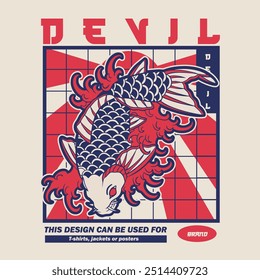 Fish Koi Logo und Symbol Vektorbild	
