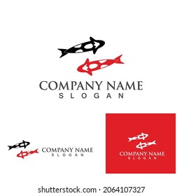 Fish KOI logo template. Creative vector symbol