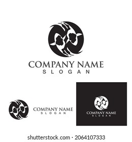 Fisch KOI Logo Vorlage. Kreatives Vektorsymbol