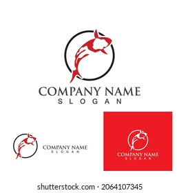 Fish KOI logo template. Creative vector symbol