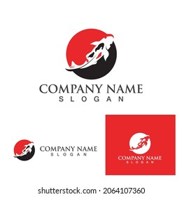 Fish KOI logo template. Creative vector symbol