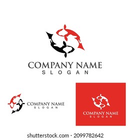 Fish koi  logo template. Creative vector symbol