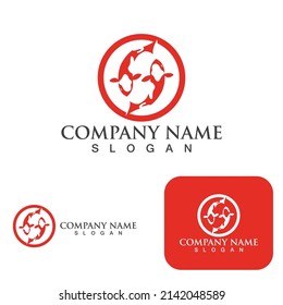 Fish KOI  logo template. Creative vector symbol