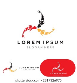 Fish koi logo template vector