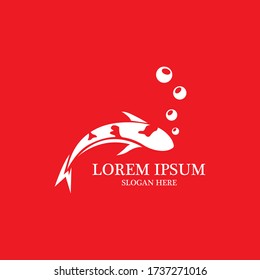 Fish koi logo vector image