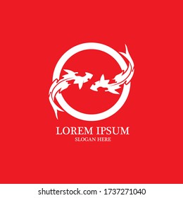 Fish koi logo vector image