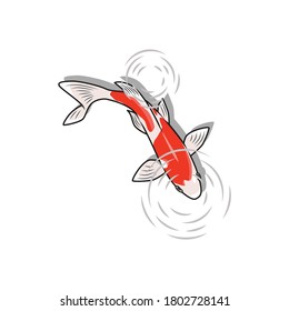 Fish Koi vector illustration. Good for logo, template design, poster, icon, and any purpose