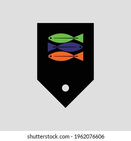 Elemento de diseño del logotipo del icono Etiquetas de peces