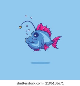 fish lamp cute cartoon illustration