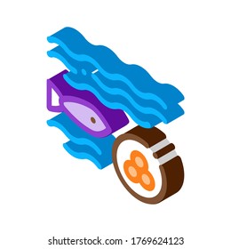 Fish Lays Caviar Icon Vector. Isometric Fish Lays Caviar sign. color isolated symbol illustration