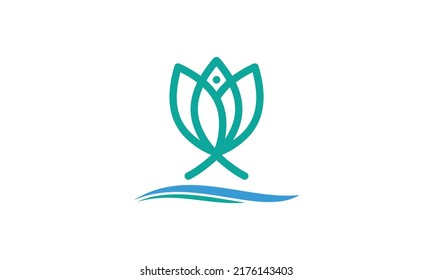 Fish and Leaf Bright Logo Moderno Identidad Marca Icono Símbolo y botón Concept Set Template Vector