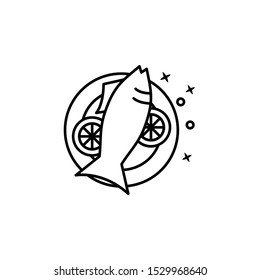 Fish lemon food icon. Element of menu dishes icon