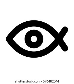 Fish Lens Vector Icon