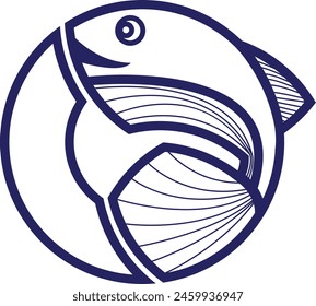 Fish with Letter C logo design