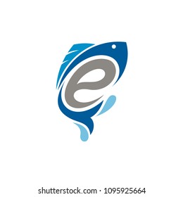 fish with letter e logo