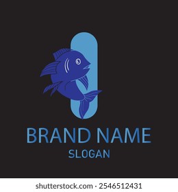 I FISH LETTER LOGO DESIGN