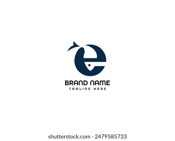 Plantilla de diseño de logotipo de letra de pez