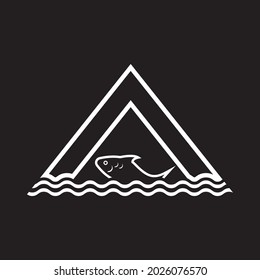 Fish with letter a logo template vector icon deisgn
