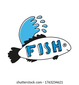 Fisch. Briefe mit einer blauen Welle.