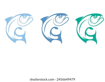 a fish like trout vectorized for backgrounds and logos