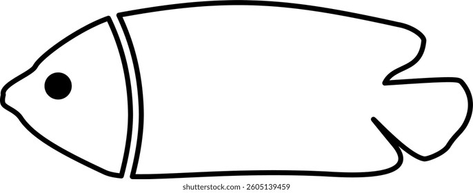 Fish Line Art Black Color Illustration