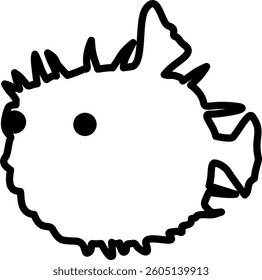 Fish Line Art Black Color Illustration