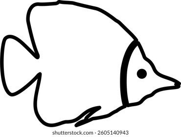 Fish Line Art Black Color Illustration