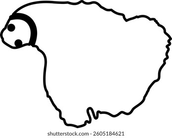 Fish Line Art Black Color Illustration
