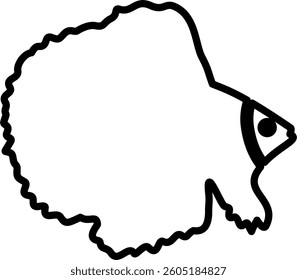Fish Line Art Black Color Illustration