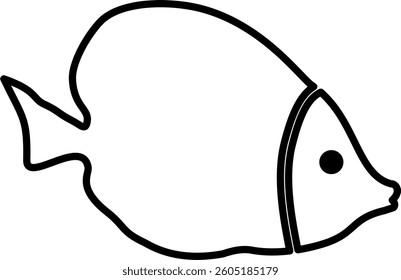 Fish Line Art Black Color Illustration