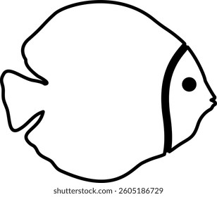 Fish Line Art Black Color Illustration