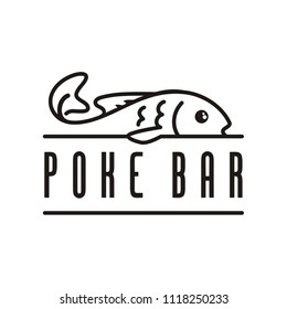 Fish Line Art for Hawaii Poke Bar or Sushi Logo design inspiration