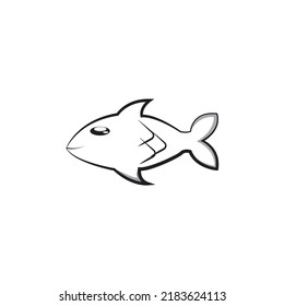 Logo-Konzept der Fisch-Linie minimalisieren.