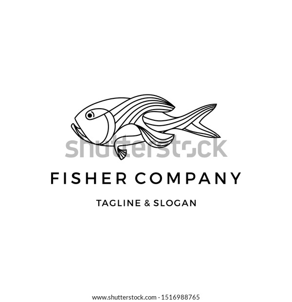 Fish Line Art Logo Design Inspiration Stock Vector (Royalty Free) 1516988765 Shutterstock