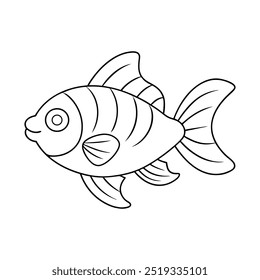 fish line art on white background