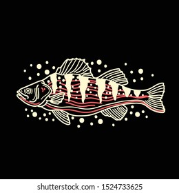 fish line art tattoo vector