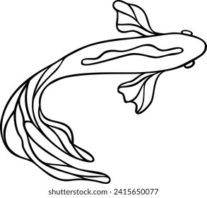 Fish Line Art | Diseño de animales acuáticos | Ilustración vectorial