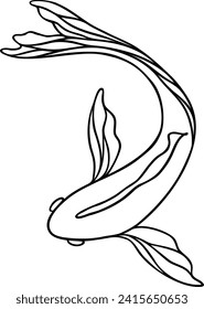 Fish Line Art | Diseño de animales acuáticos | Ilustración vectorial