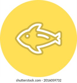 Fish Line Circle Vector Icon Design
