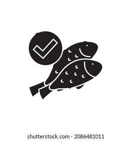 Fish line color icon. Seafood concept. Healthy lifestyle. Editable stroke.