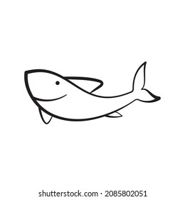Fish line icon, abstract fish vector illustration