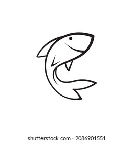 Icono de línea de pescado, ilustración de vector de peces abstracto