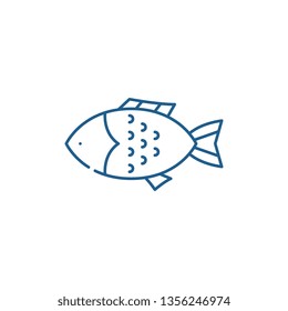 Fish line icon concept. Fish flat  vector symbol, sign, outline illustration.