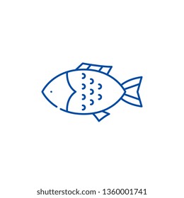 Fish line icon concept. Fish flat  vector symbol, sign, outline illustration.