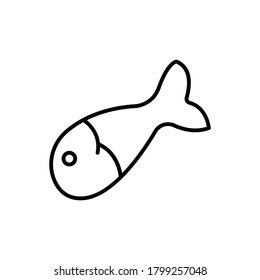 Icono de línea de pescado. vector de plantilla de diseño