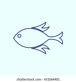 Fish Line icon. Eps-10.