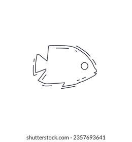 Fish line icon, exotic fish thin line icon.